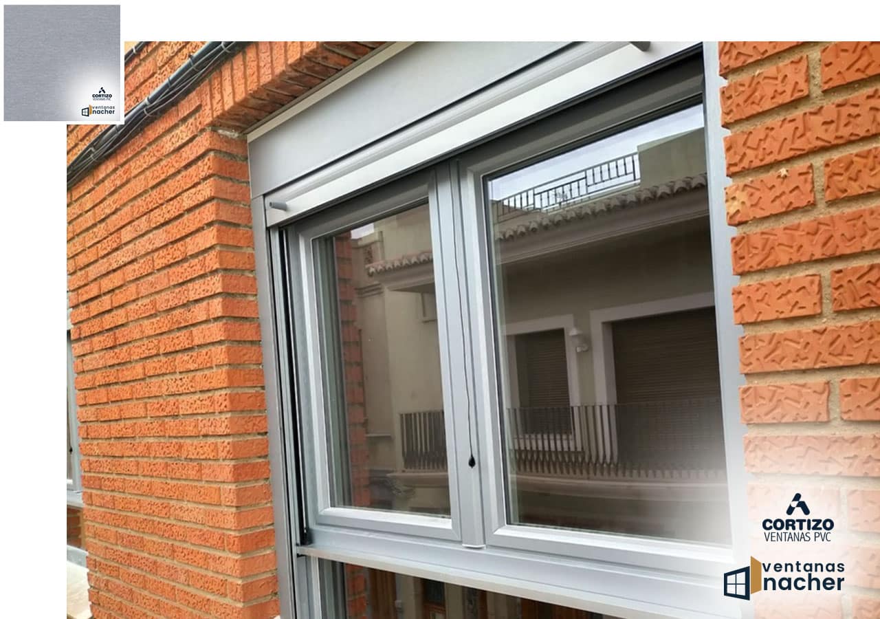Ventana o Balconera de PVC corredera de 2 hojas C70 CORTIZO con persiana. -  Windowcas